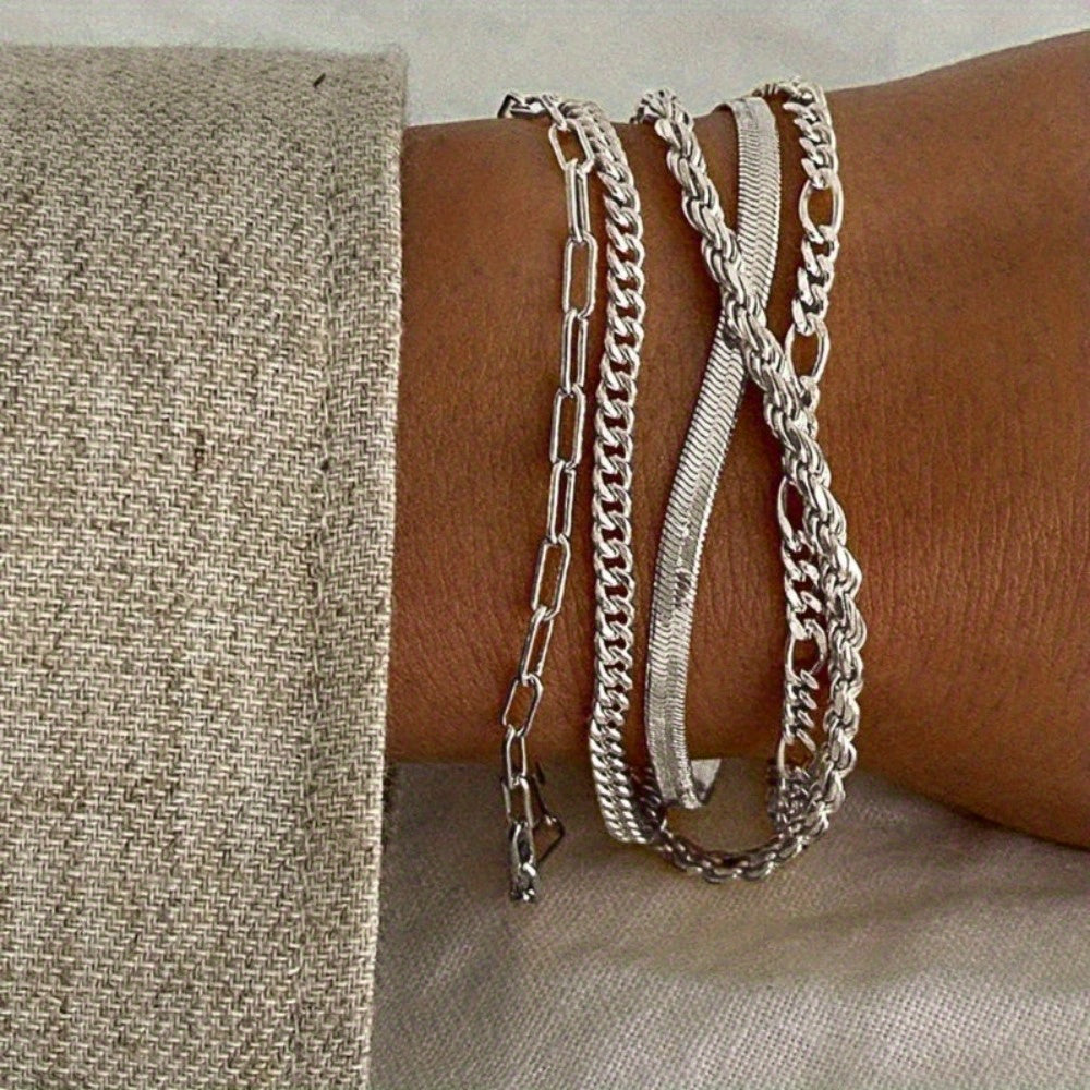 Bracciale a maglie cubane in argento sterling 925 EJG