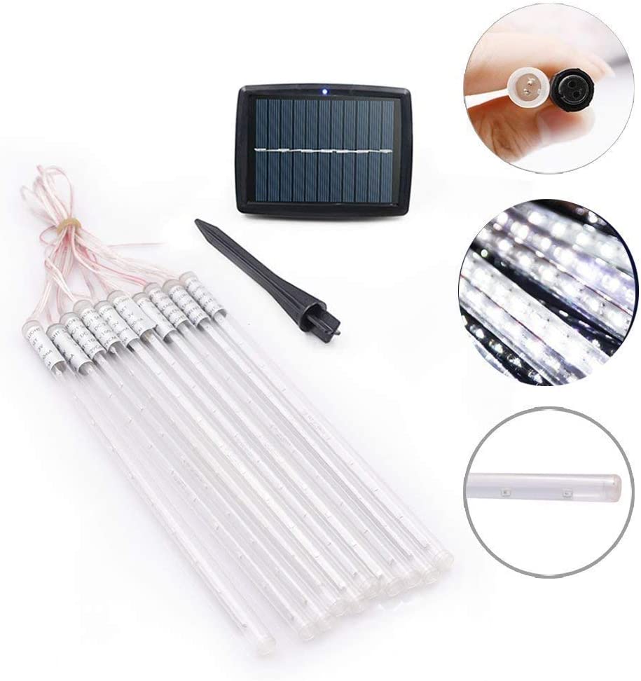 Luci Natalizie effetto pioggia di meteore 360 LED 10 tubi da 30 cm verde