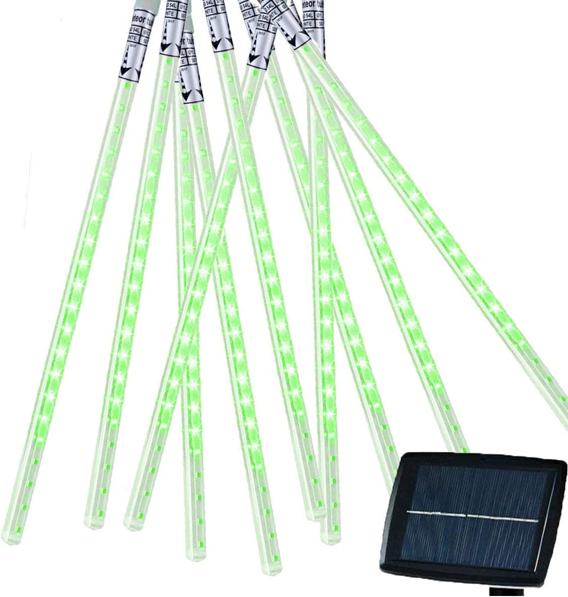 Luci Natalizie effetto pioggia di meteore 360 LED 10 tubi da 30 cm verde