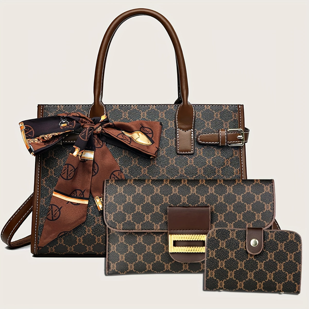 Set di 3 borse eleganti classiche da donna