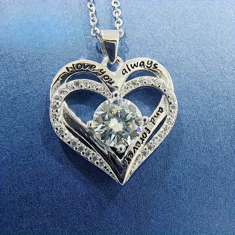 Collana in argento 925 con moissanite da 1 carato