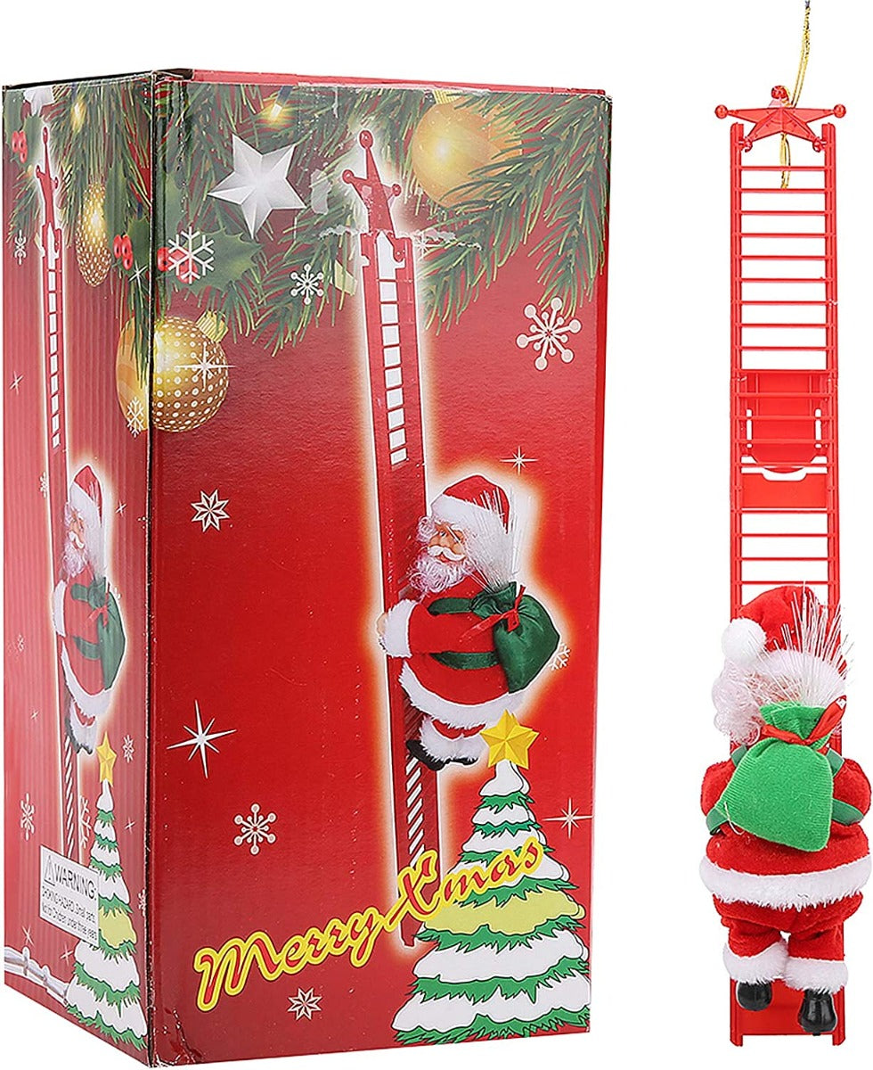 Giocattolo elettrico scala  di babbo natale ornamento per albero di natale decorazione natalizia