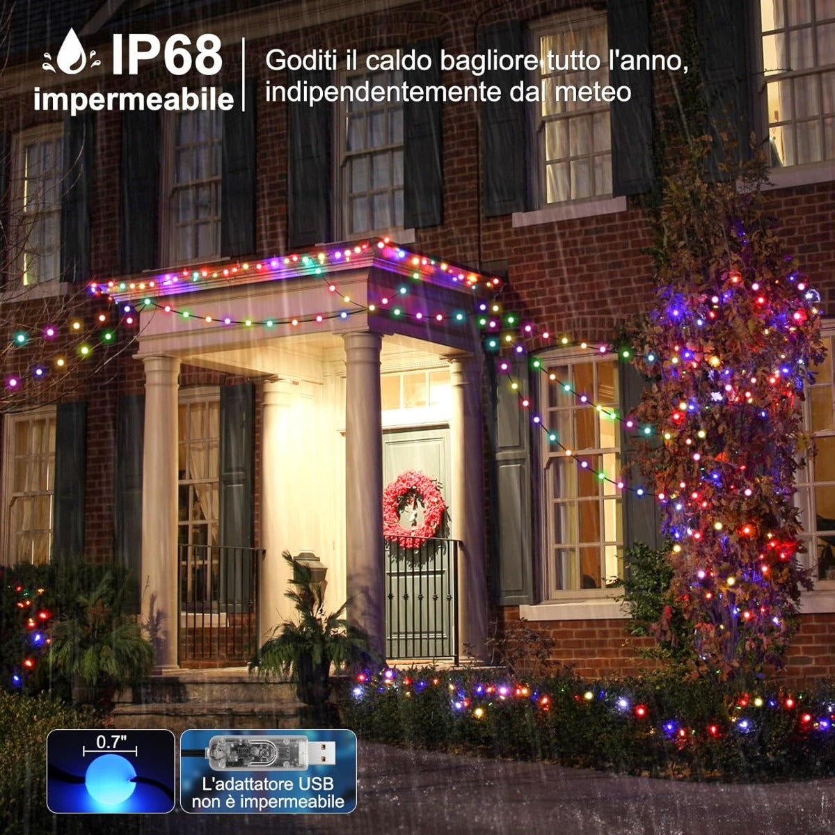 Luci LED Decorative RGB+IC da 7,5 m per Interni ed Esterni