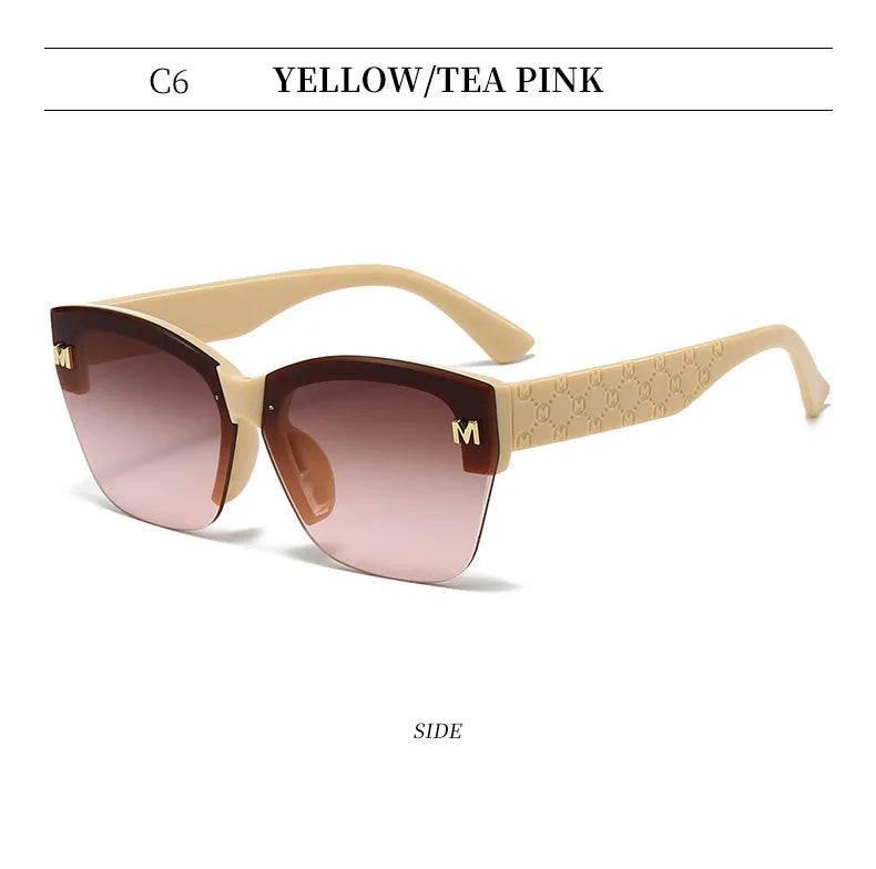 Occhiali da sole unisex di lusso semi-senza montatura