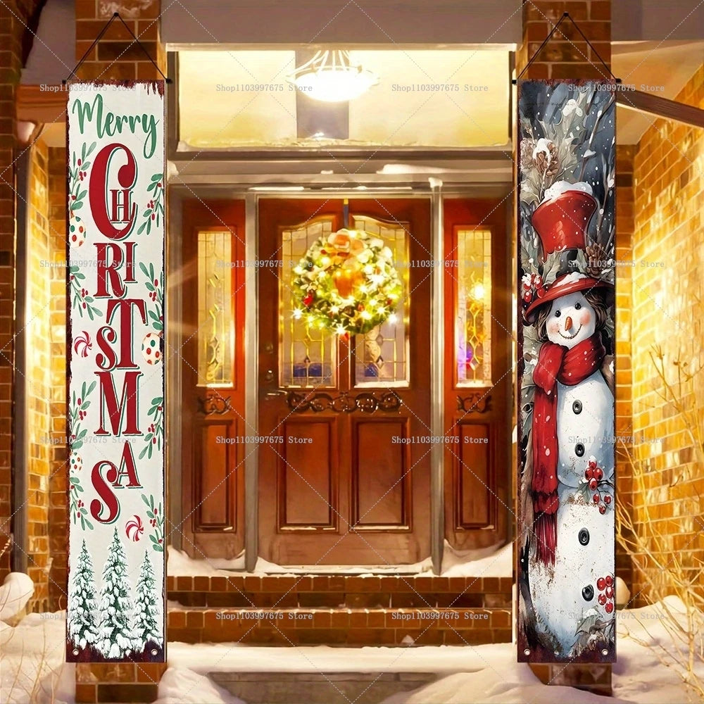 Banner natalizio con pupazzo di neve