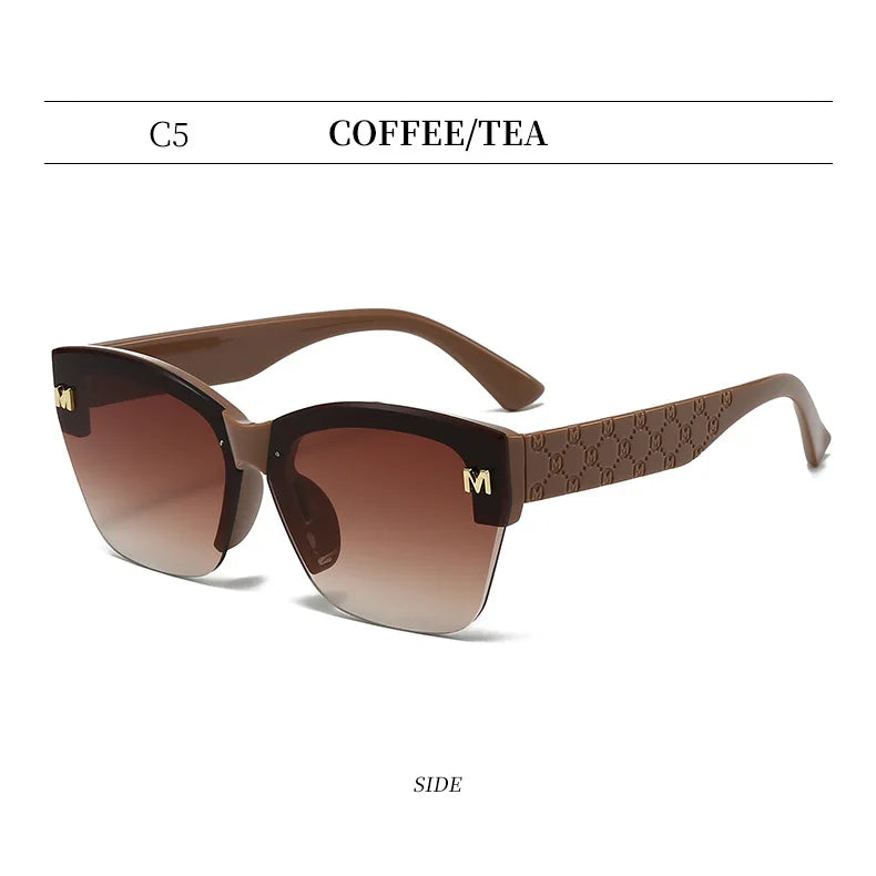 Occhiali da sole unisex di lusso semi-senza montatura