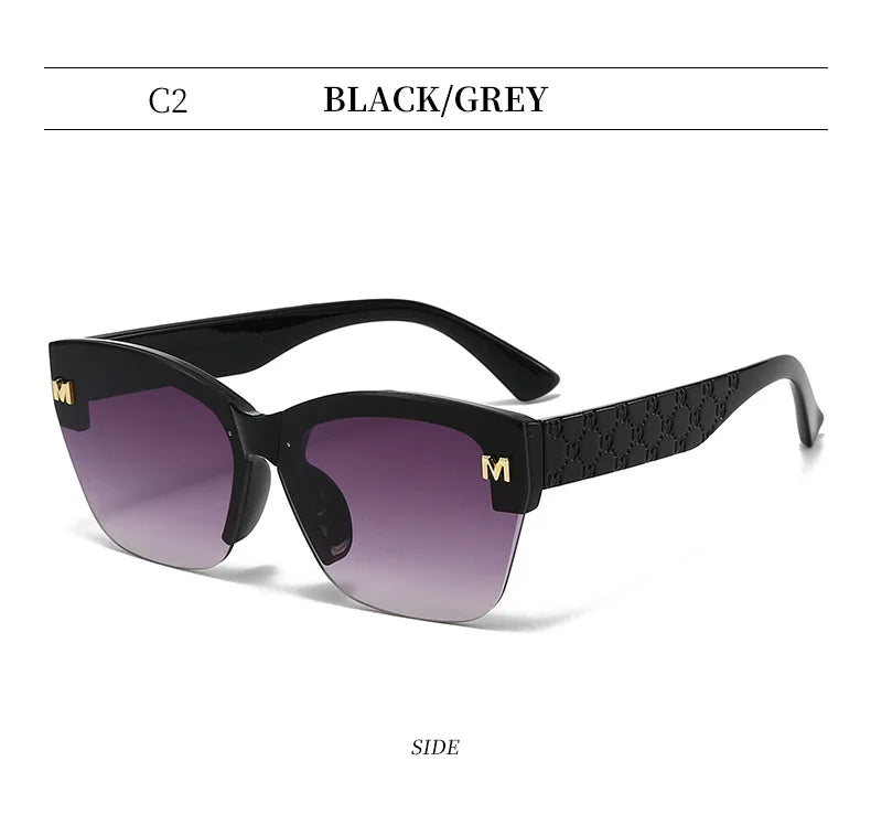 Occhiali da sole unisex di lusso semi-senza montatura