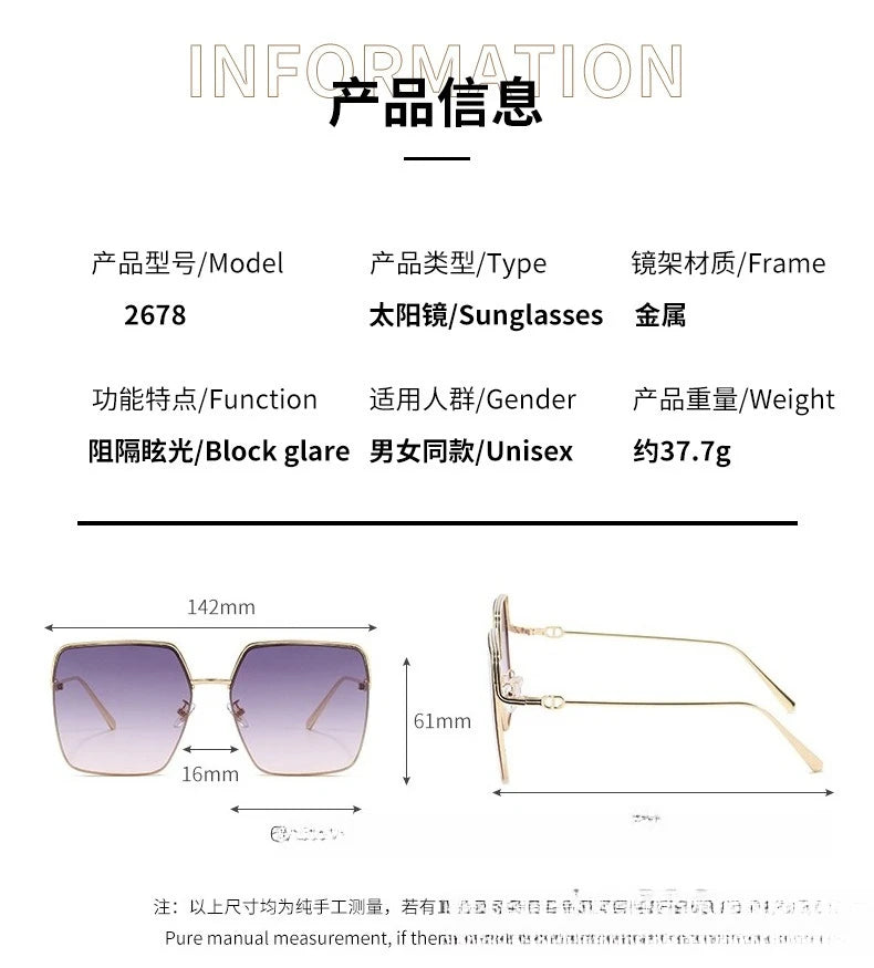 Nuovi occhiali da sole quadrati da donna 2025