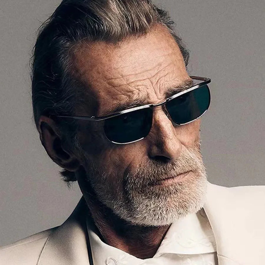 Occhiali da sole quadrati punk in metallo vintage