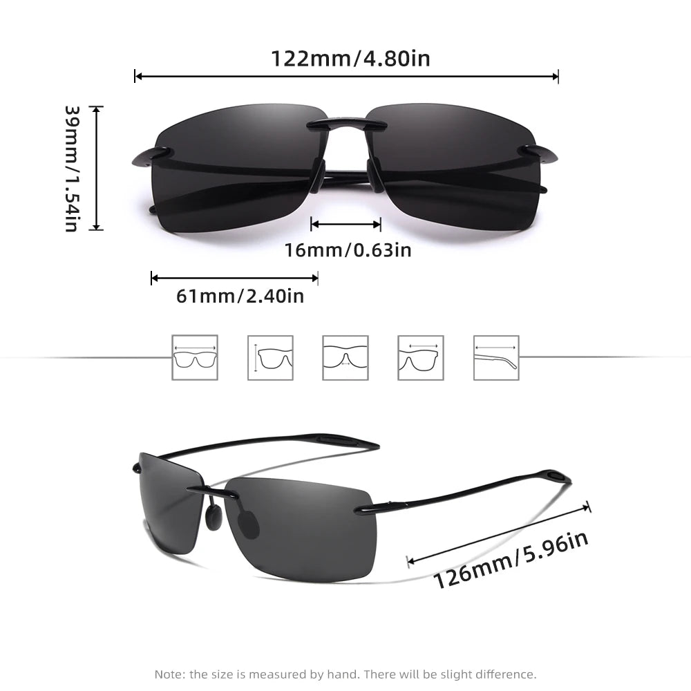 Occhiali da sole da uomo e da donna senza montatura