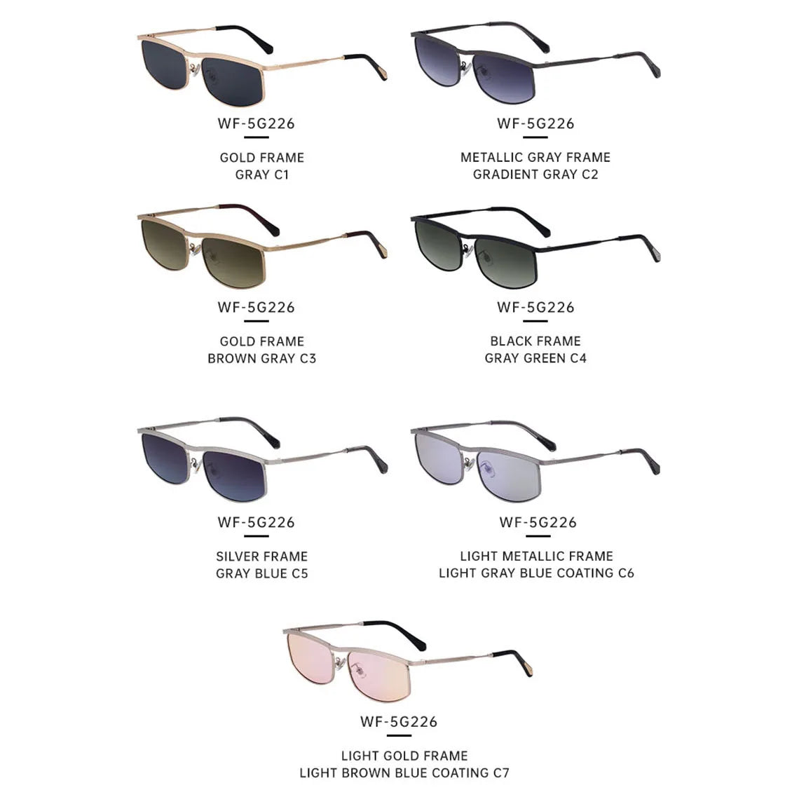 Occhiali da sole quadrati punk in metallo vintage