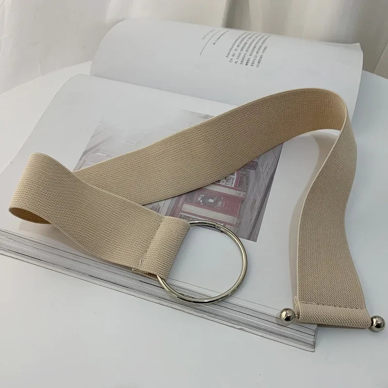 Cinture da donna nere semplici con elastico in vita