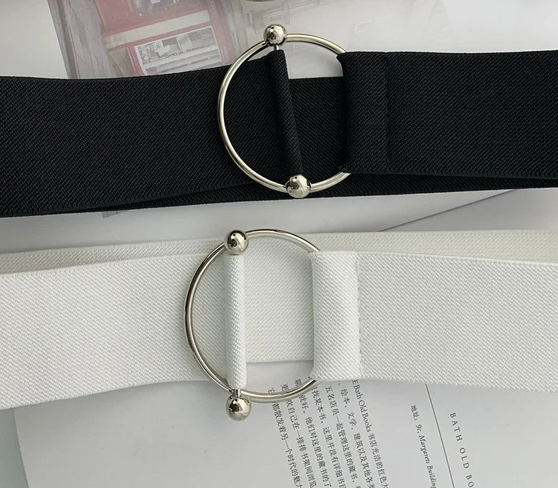 Cinture da donna nere semplici con elastico in vita