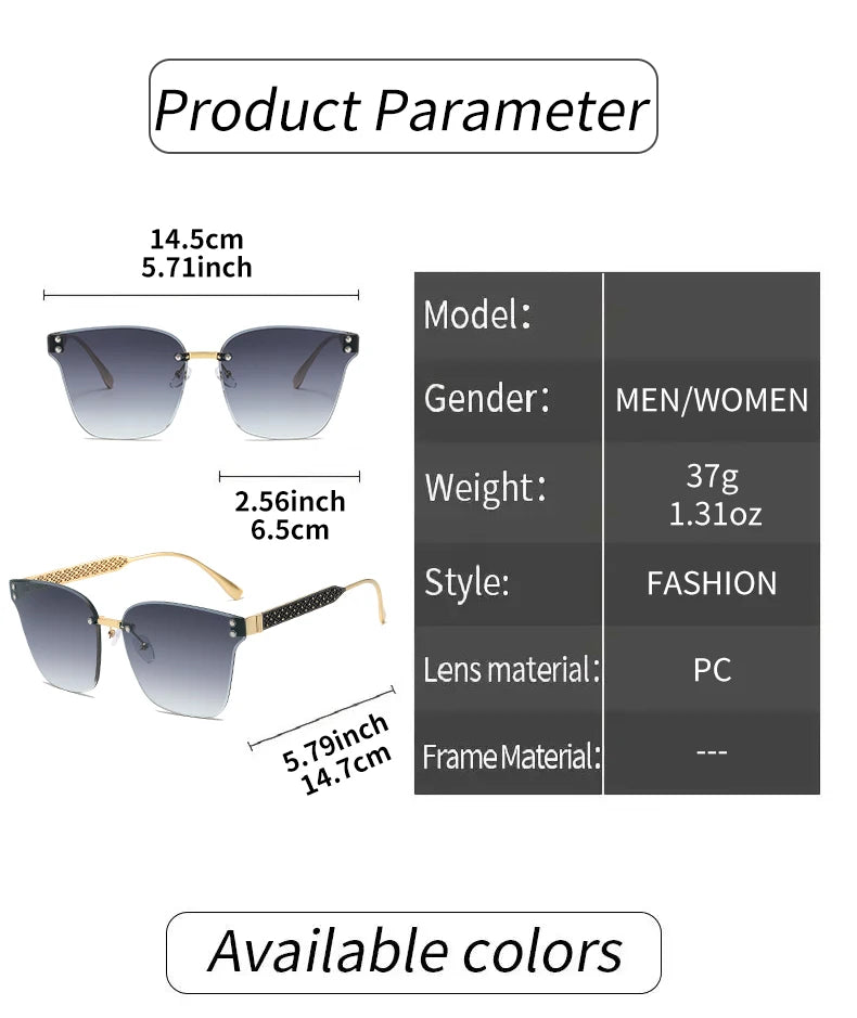 Nuovi occhiali da sole alla moda senza montatura