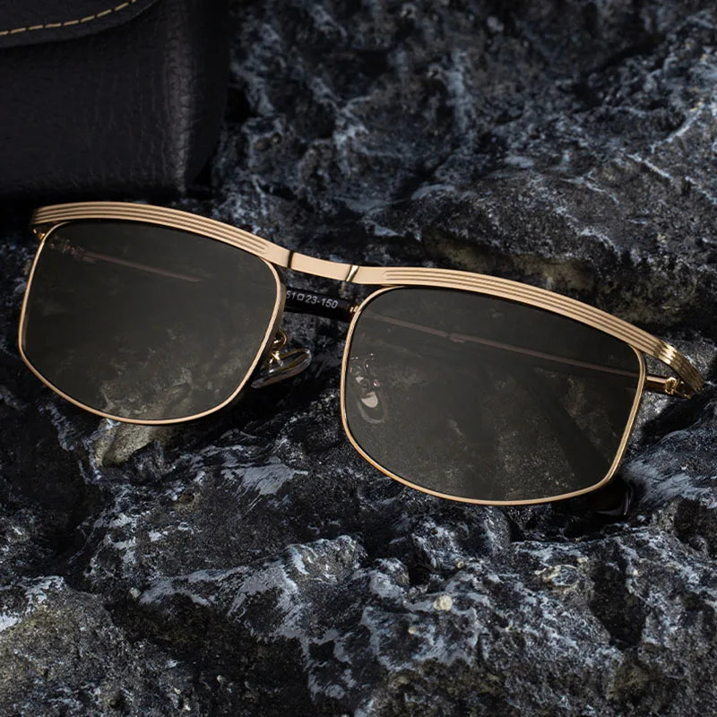 Occhiali da sole quadrati punk in metallo vintage