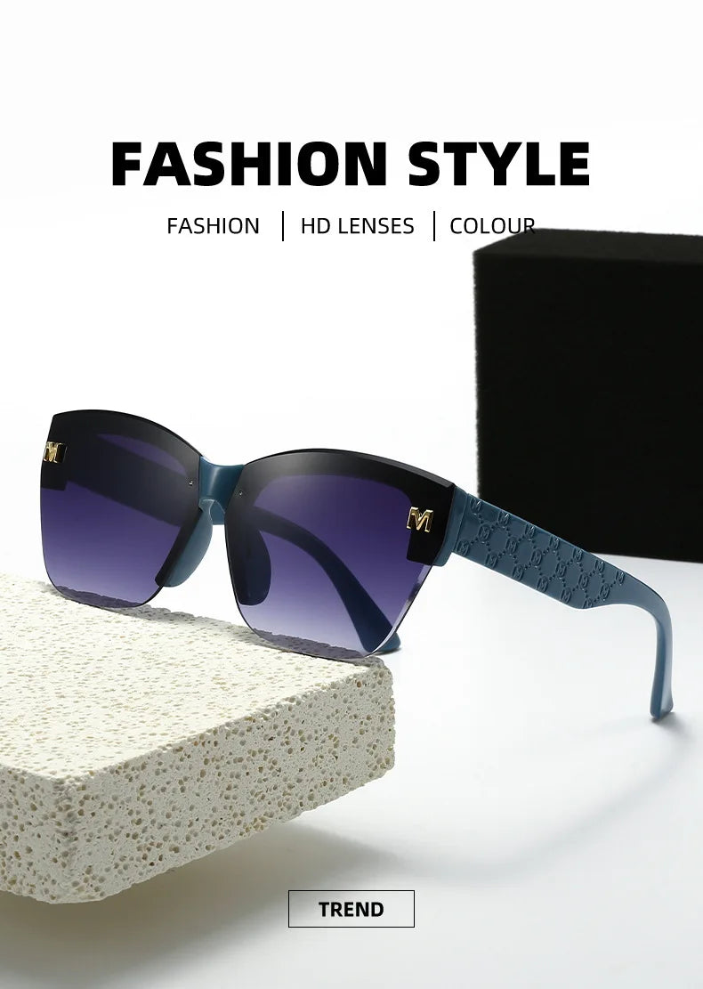 Occhiali da sole unisex di lusso semi-senza montatura