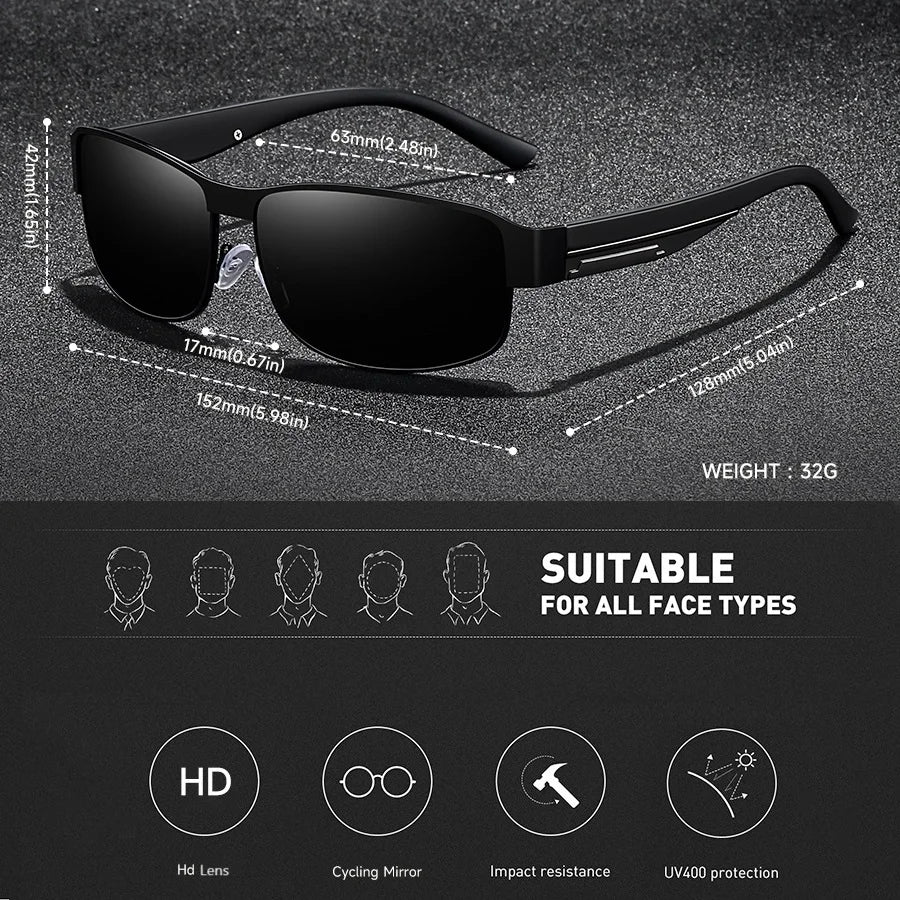 Occhiali da sole vintage alla moda con montatura quadrata in metallo