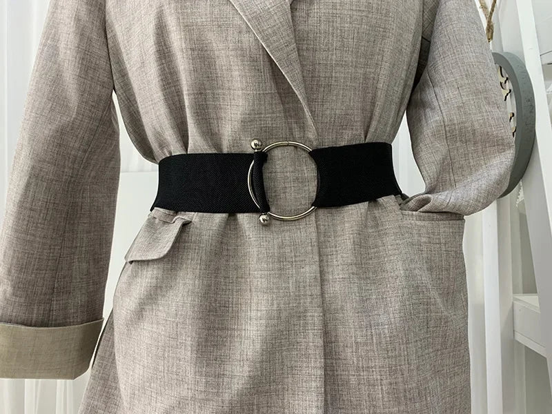 Cinture da donna nere semplici con elastico in vita