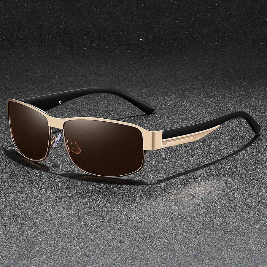 Occhiali da sole vintage alla moda con montatura quadrata in metallo