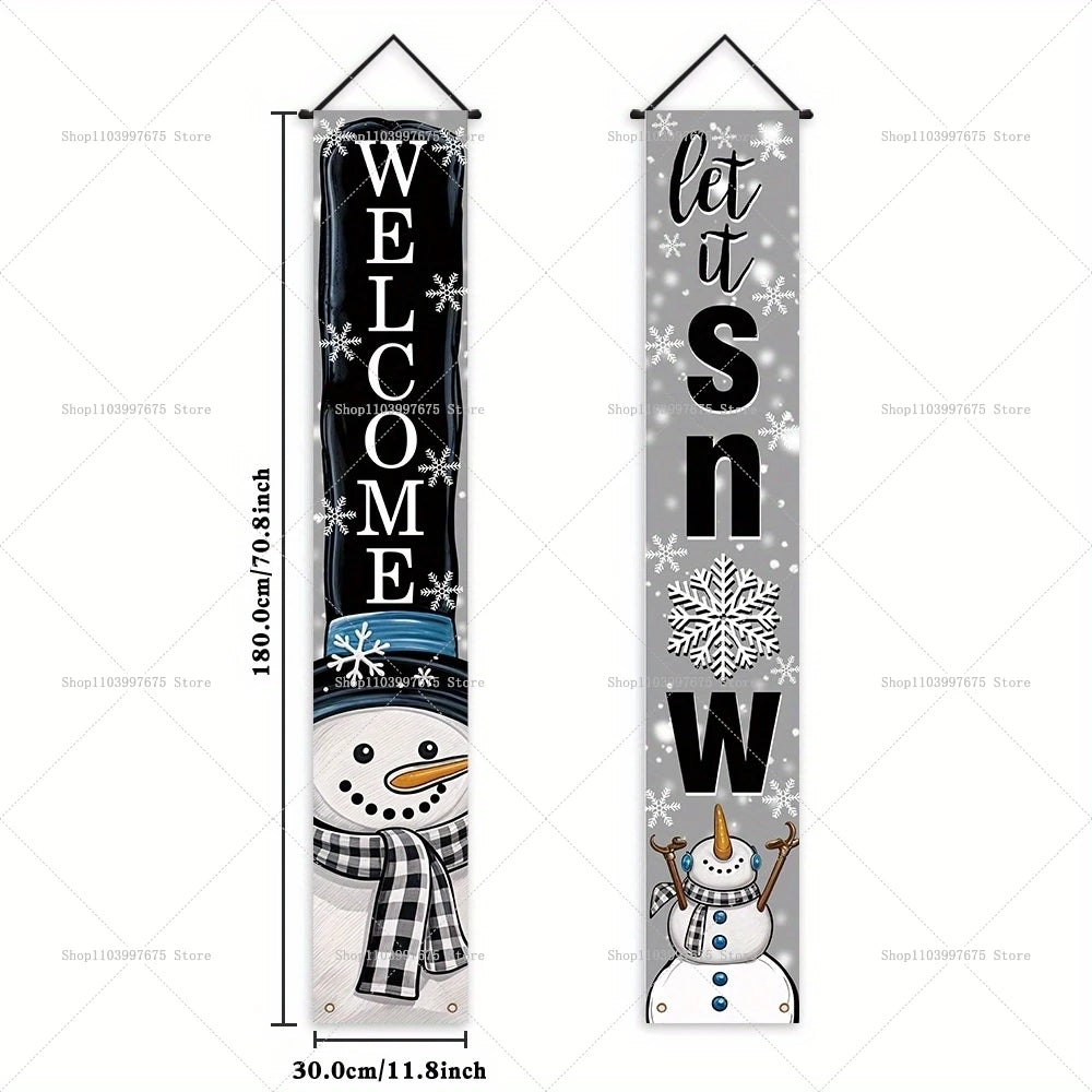 Banner natalizio con pupazzo di neve
