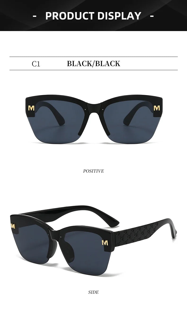 Occhiali da sole unisex di lusso semi-senza montatura