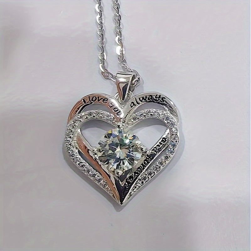 Collana in argento 925 con moissanite da 1 carato