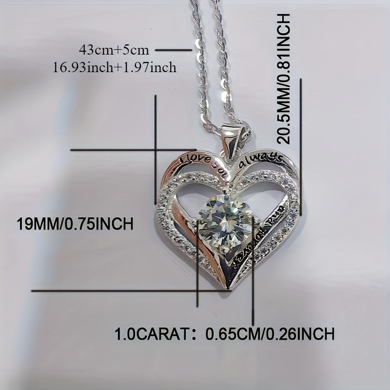 Collana in argento 925 con moissanite da 1 carato