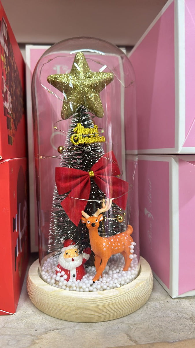 Cupola di Vetro con Luci LED per Natale