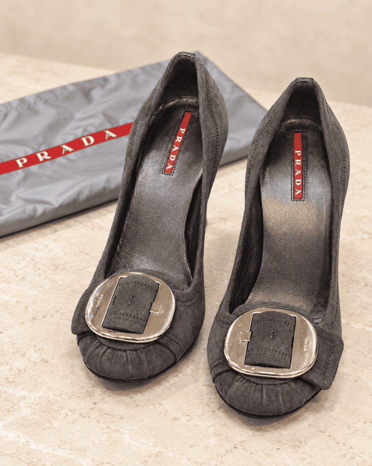 DECOLTE VINTAGE FIBIA GRIGIO SCAMOSCIATO PRADA 36